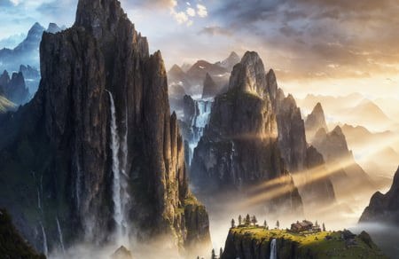 20221221112798-3085299536-award winning photo of a beautiful landscape with a [mountainous horizon], (light rays), waterfall, magnificent, luxury, detaile.png